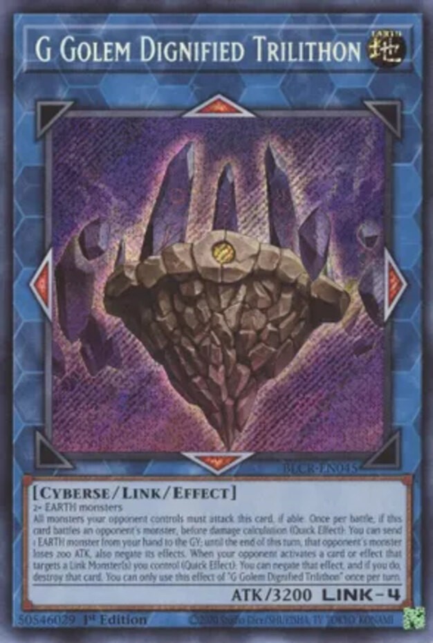 G Golem Dignified Trilithon – BLCR-EN045 – Secret Rare – 1st Edition – Near Mint