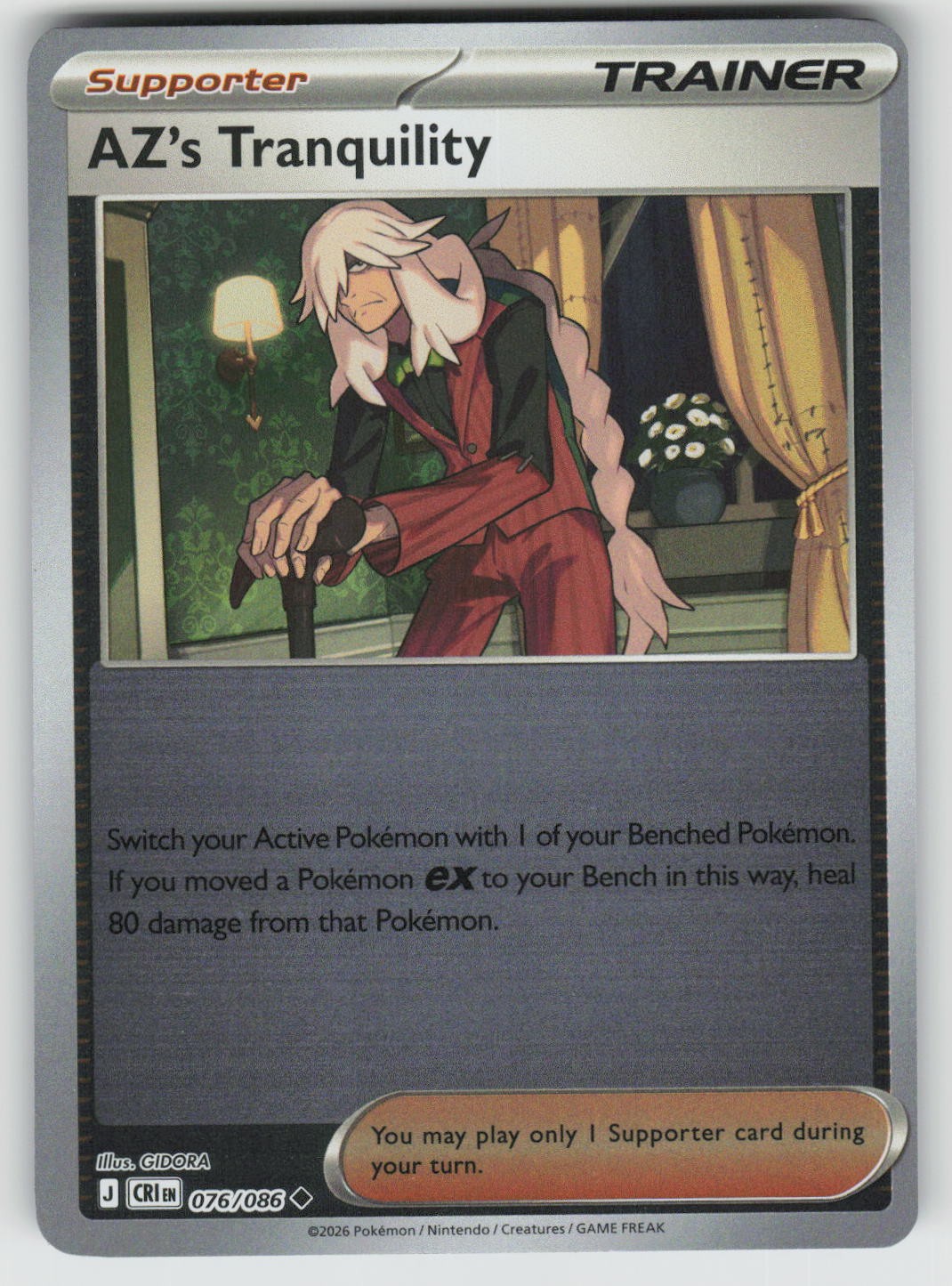 AZ’s Tranquility 076/086 Uncommon Chaos Rising Pokemon Reverse Holo Near Mint