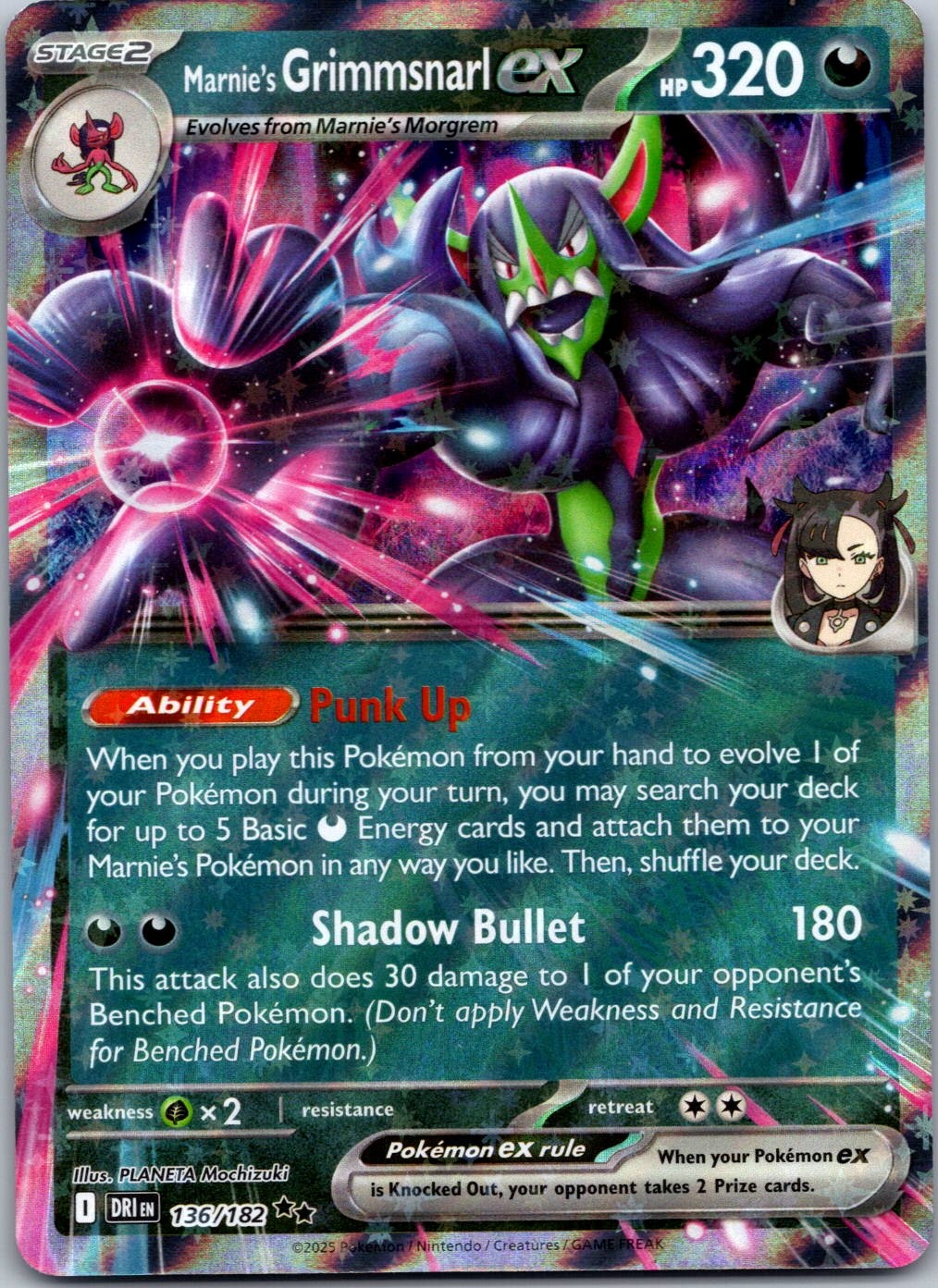 SV10: Destined Rivals #136/182 Marnie’s Grimmsnarl ex