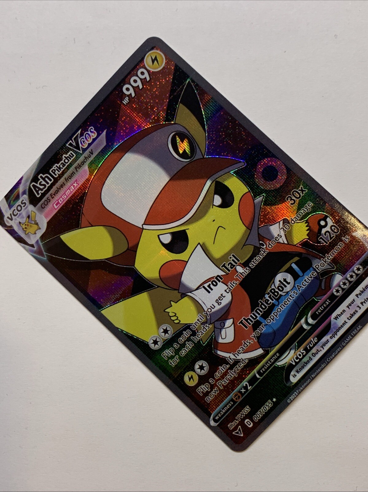 Pikachu Cosplay Ash Trainer Pokémon Custom ACG Goddess Card Holo Foil Anime Cute