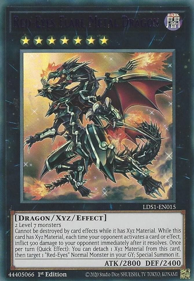 YUGIOH: 1X Red-Eyes Flare Metal Dragon (Purple) LDS1-EN015 Ultra Rare NM
