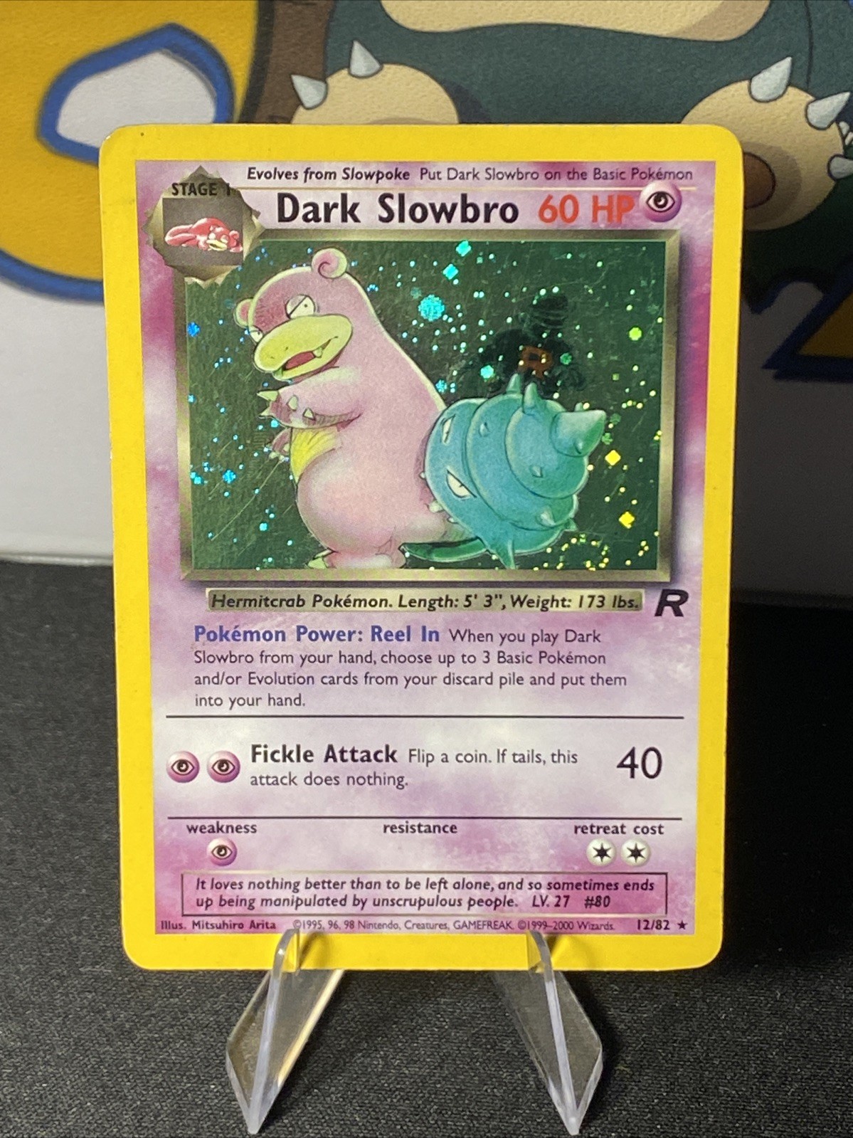 Dark Slowbro 12/82 Pokémon TCG Team Rocket Unlimited Holo Rare Vintage 2000 WOTC