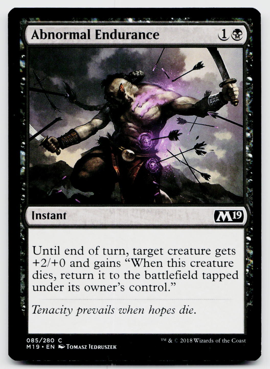 Core Set 2019 Magic the Gathering MtG Abnormal Endurance #85