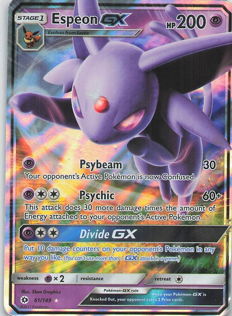 Espeon GX Holo Ultra Rare SM Base Set 61/149 HP
