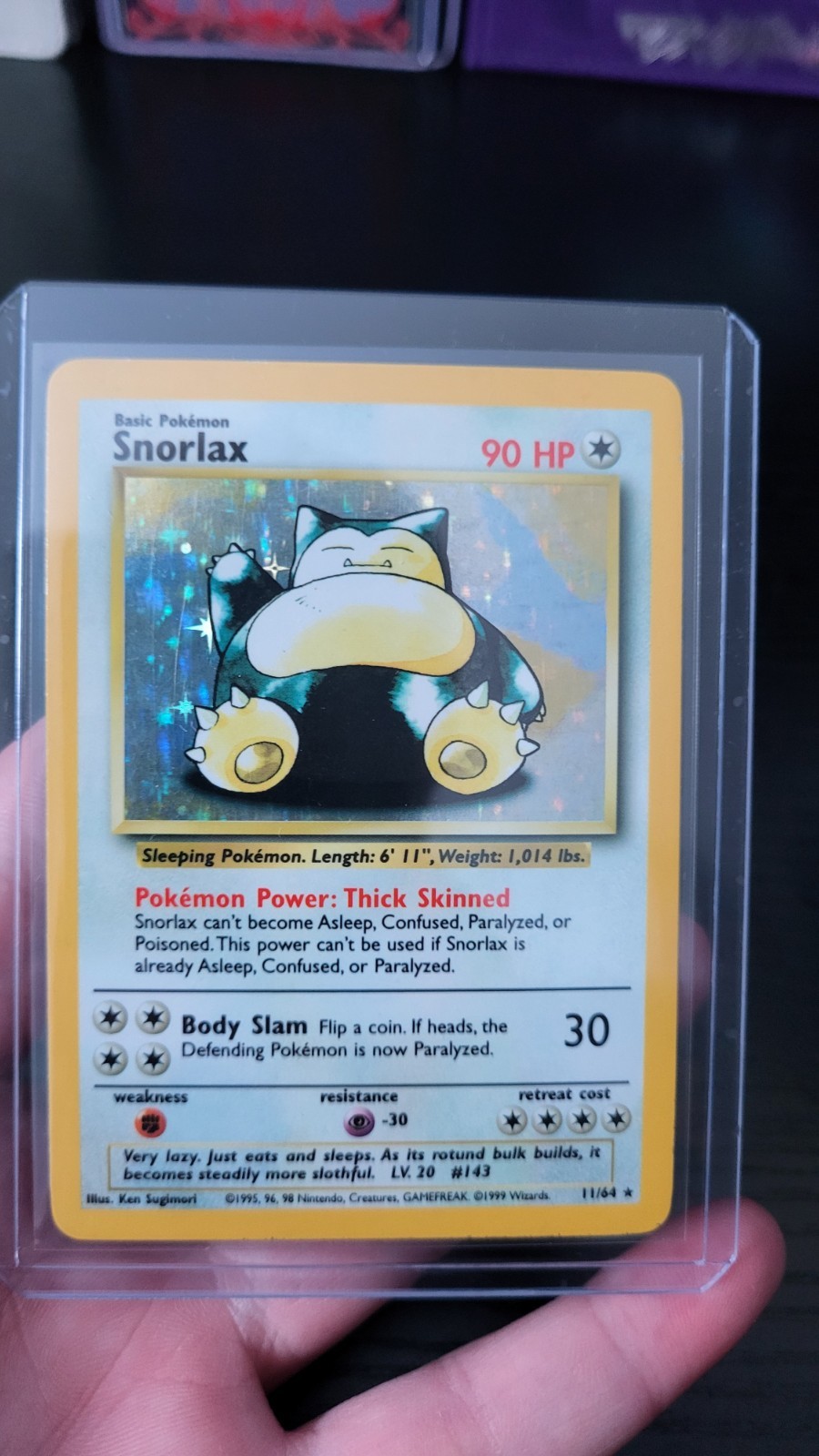 Pokemon Snorlax Jungle Holo 11/64 EN 1999 Wizards Unlimited Error Lightly Played