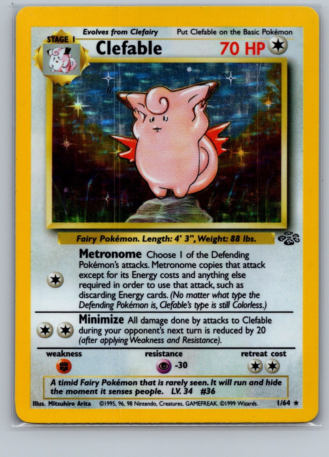 Clefable (1) Unlimited Holo Jungle 01/64 1999 NM-
