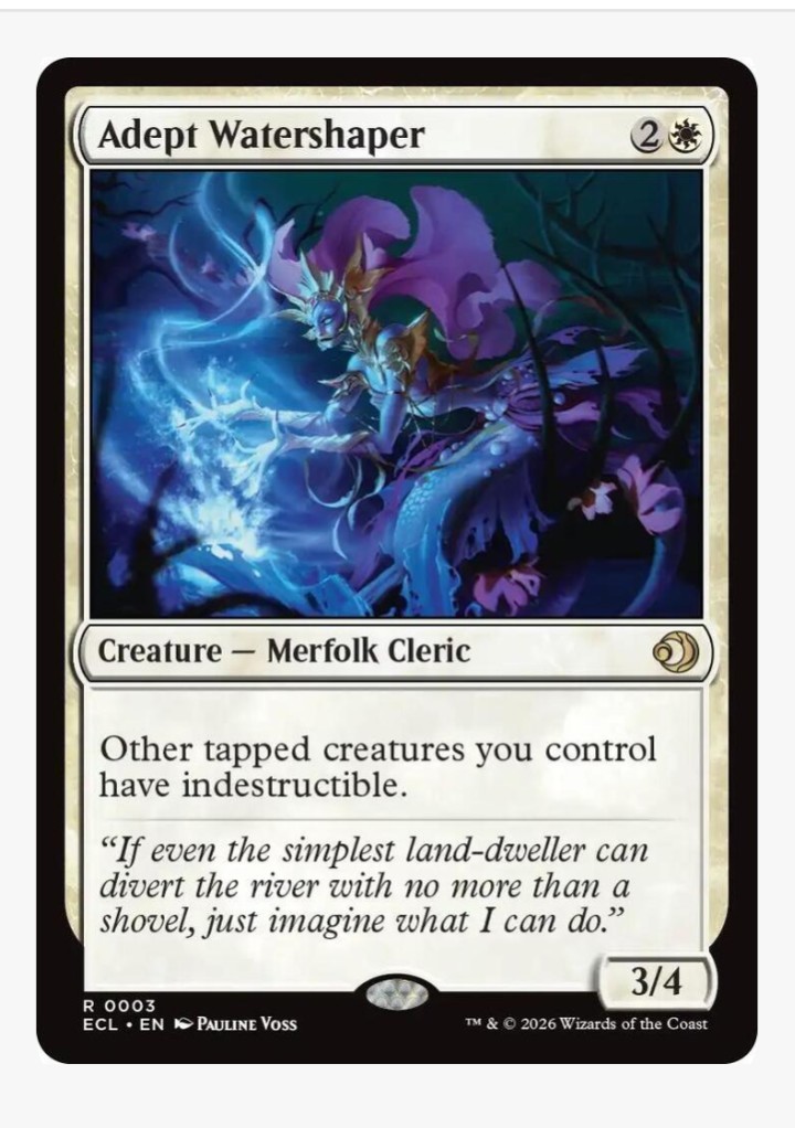 Adept Watershaper | Rare MTG ECL Lorwyn | Merfolk Cleric Indestructible | NM