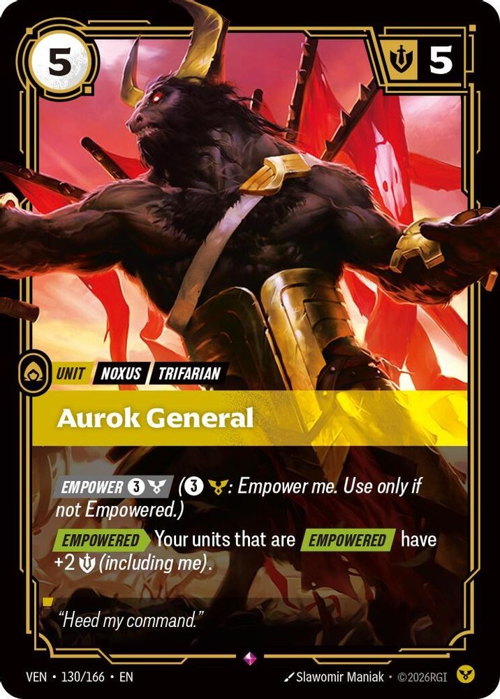 Aurok General 130/166 VEN Rare Vendetta Riftbound Near Mint