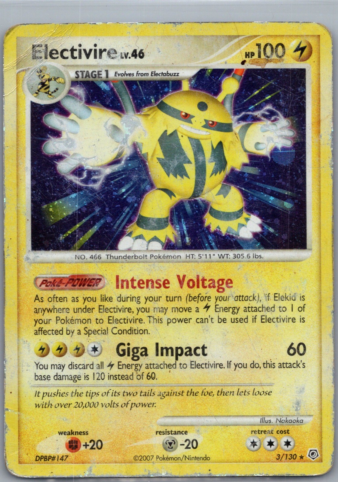 Electivire 3/130 DP Diamond and Pearl HP
