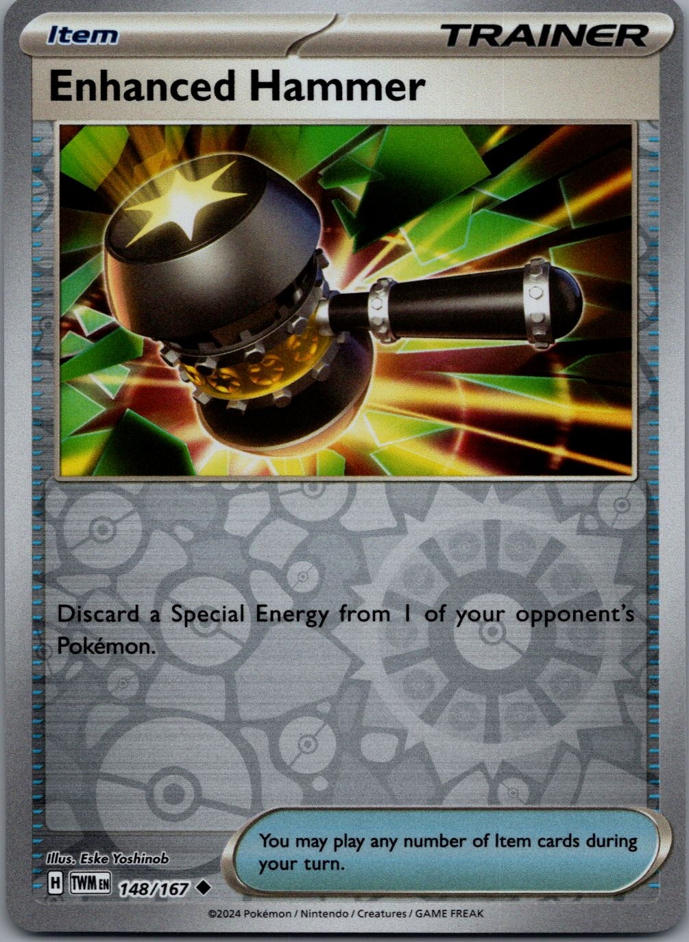 Enhanced Hammer 148/167 UC Twilight Masquerade Pokemon Reverse Holo Near Mint