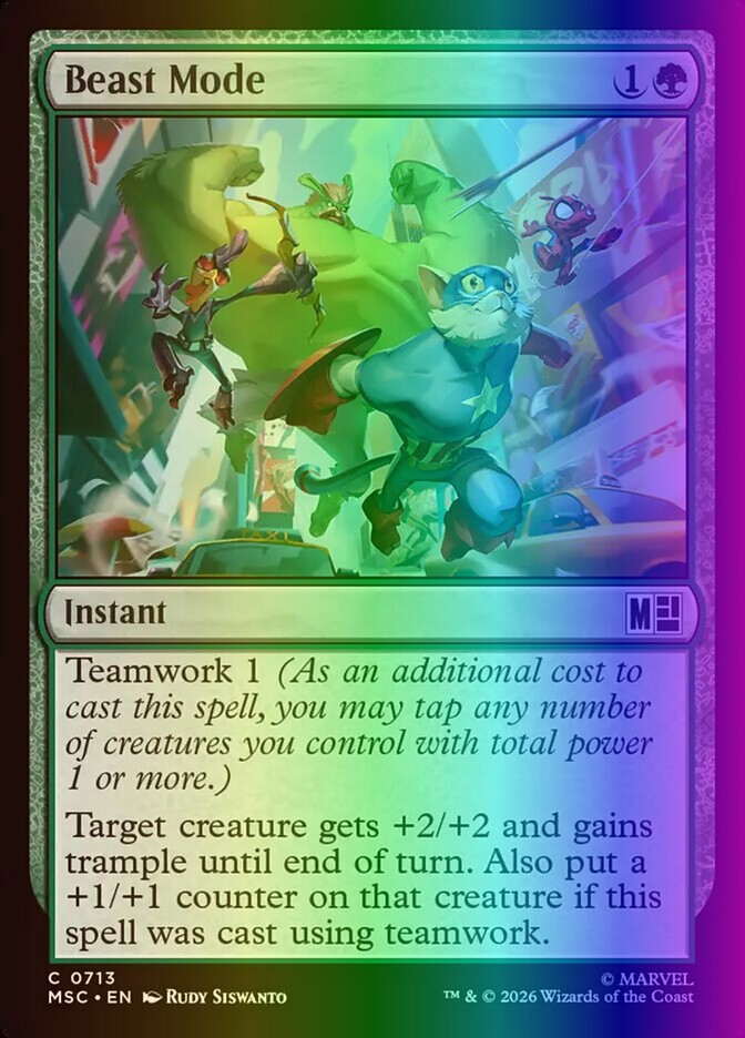 MTG Beast Mode (713/1182) Marvel Super Heroes Commander NM FOIL