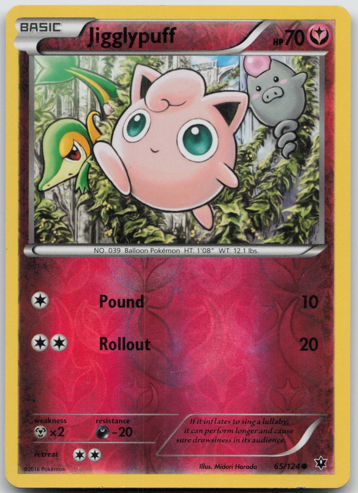 Jigglypuff Common Reverse Holo XY – Fates Collide 65/124 NM Midori Harada