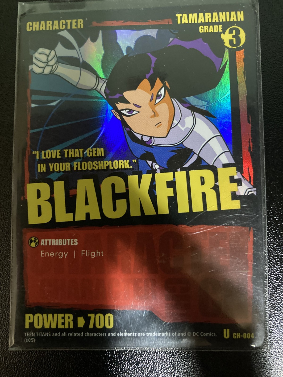 TEEN TITANS CCG “GO!” UNCOMMON U CH-004 BLACKFIRE HOLO-FOIL
