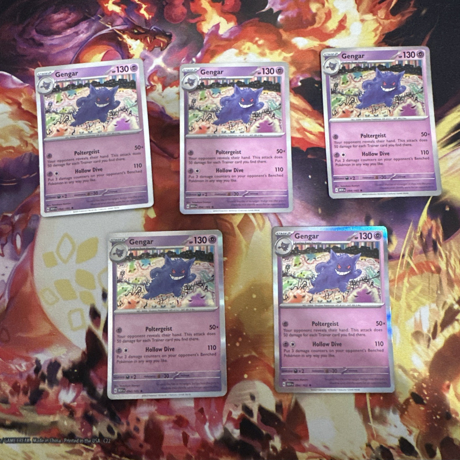 Pokemon Gengar 151 Holo Rare Card 094/165 English, Near Mint Condition