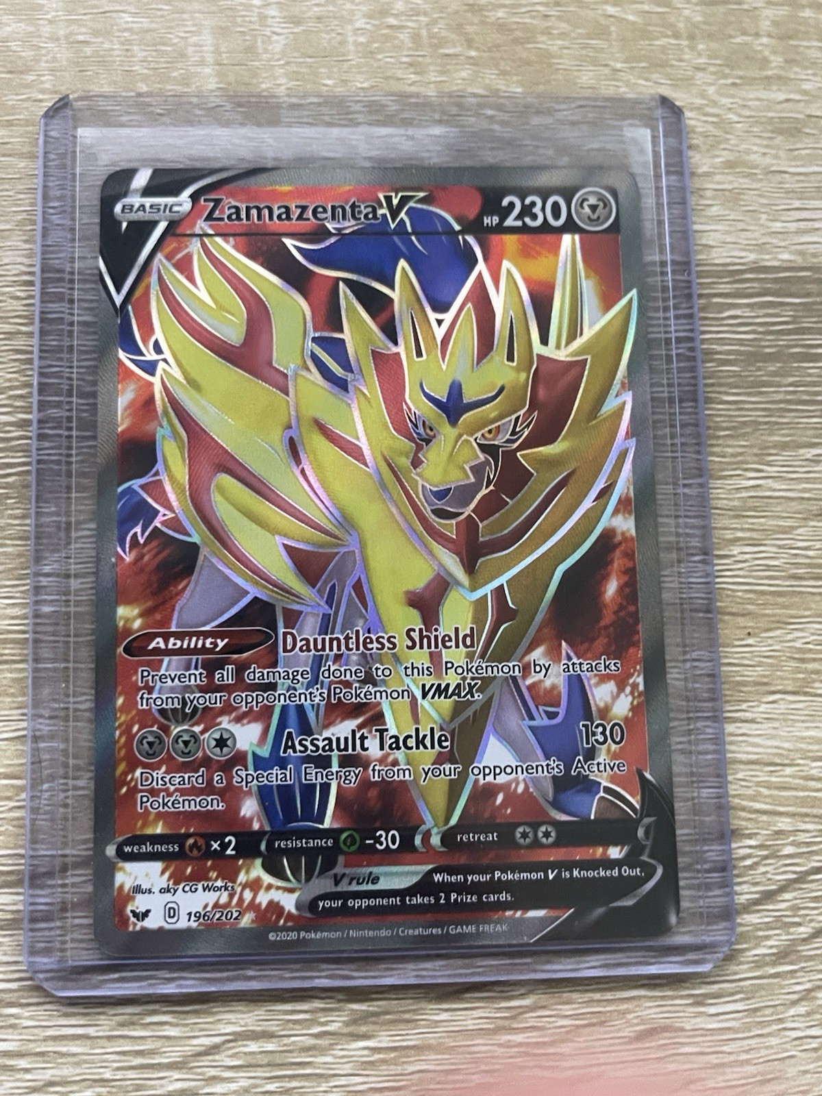 Zamazenta V (Full Art) 196/202 Swsh01: Sword & Shield Holo