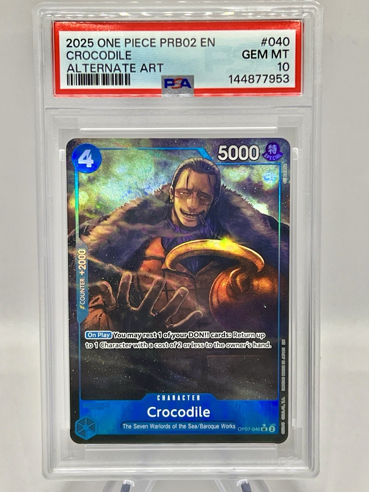 Crocodile – OP07-040 (Alt Art) OP07-040 Premium Booster -The Best- Vol. 2 PSA 10
