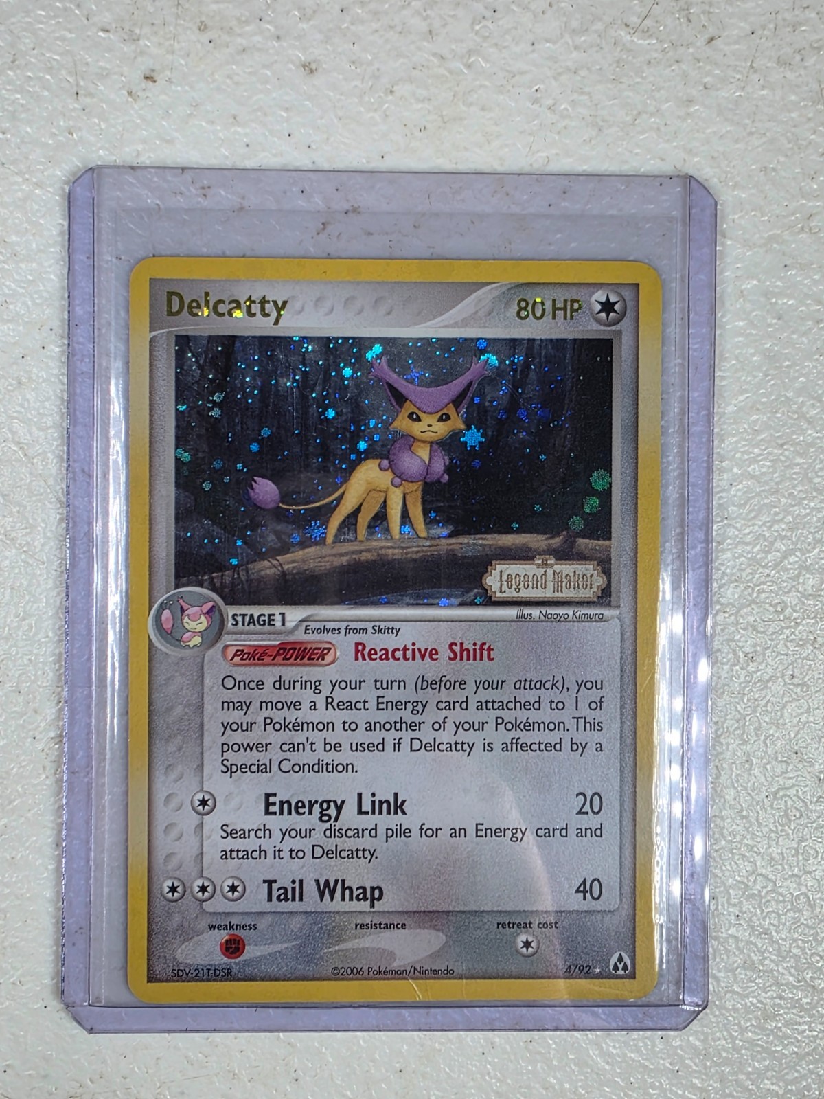 Pokemon Card – Delcatty Legend Maker 4/92 Holo Reverse Holo Rare Stamped