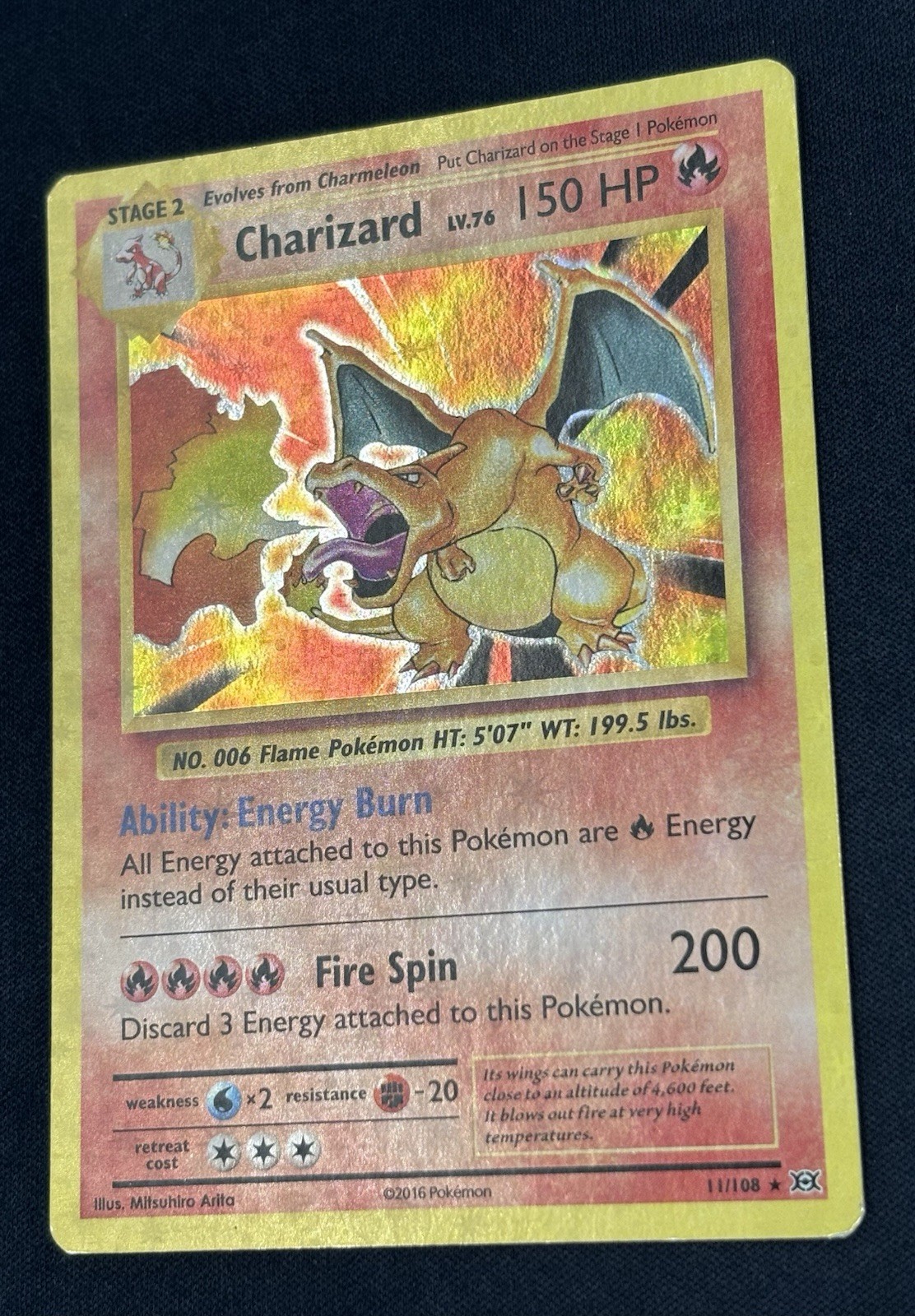 (Holo Bleed) Charizard 11/108 Evolutions Holo Pokemon Single