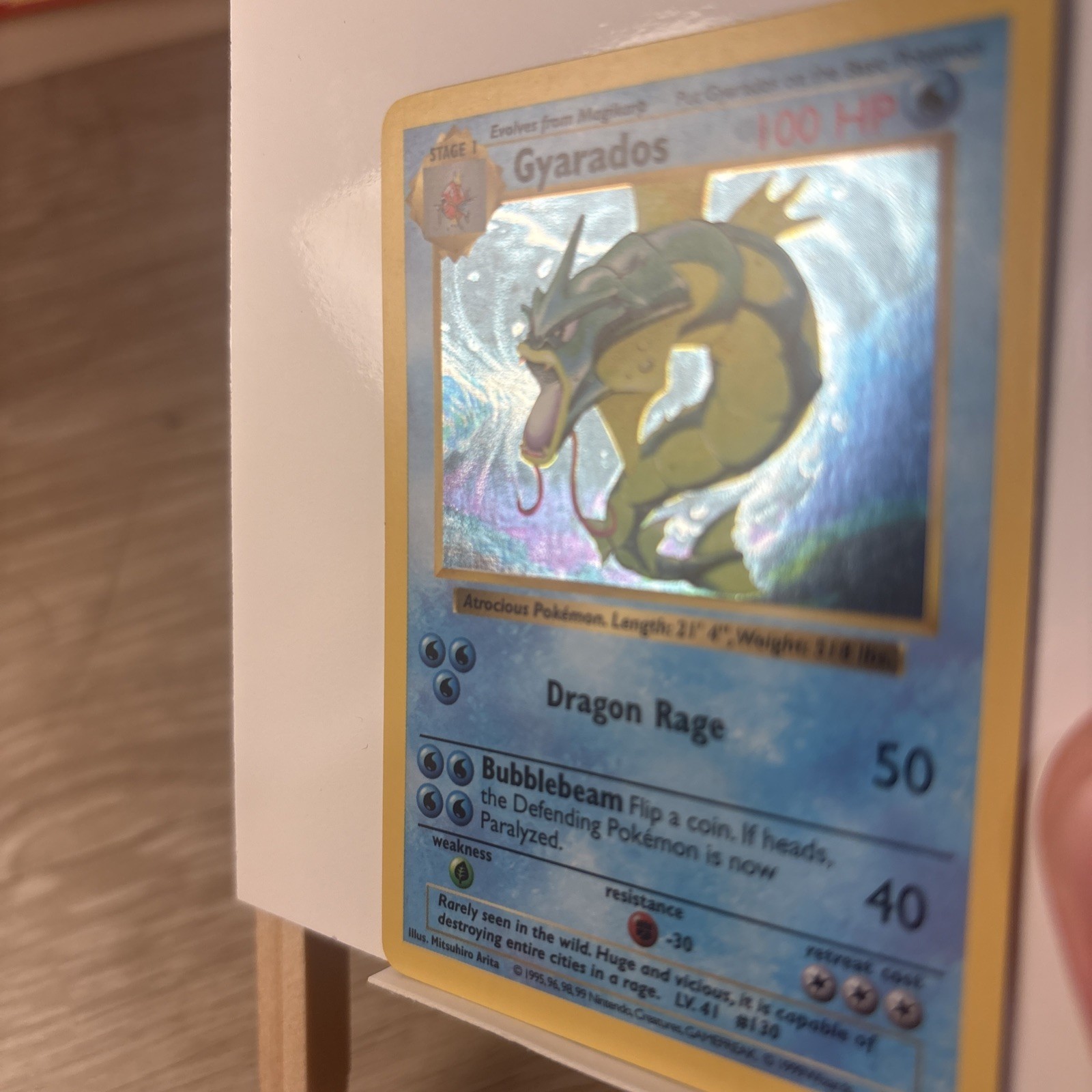 Gyarados SHADOWLESS Base Set Holo Rare Card 6/102 LP Vintage Pokémon TCG