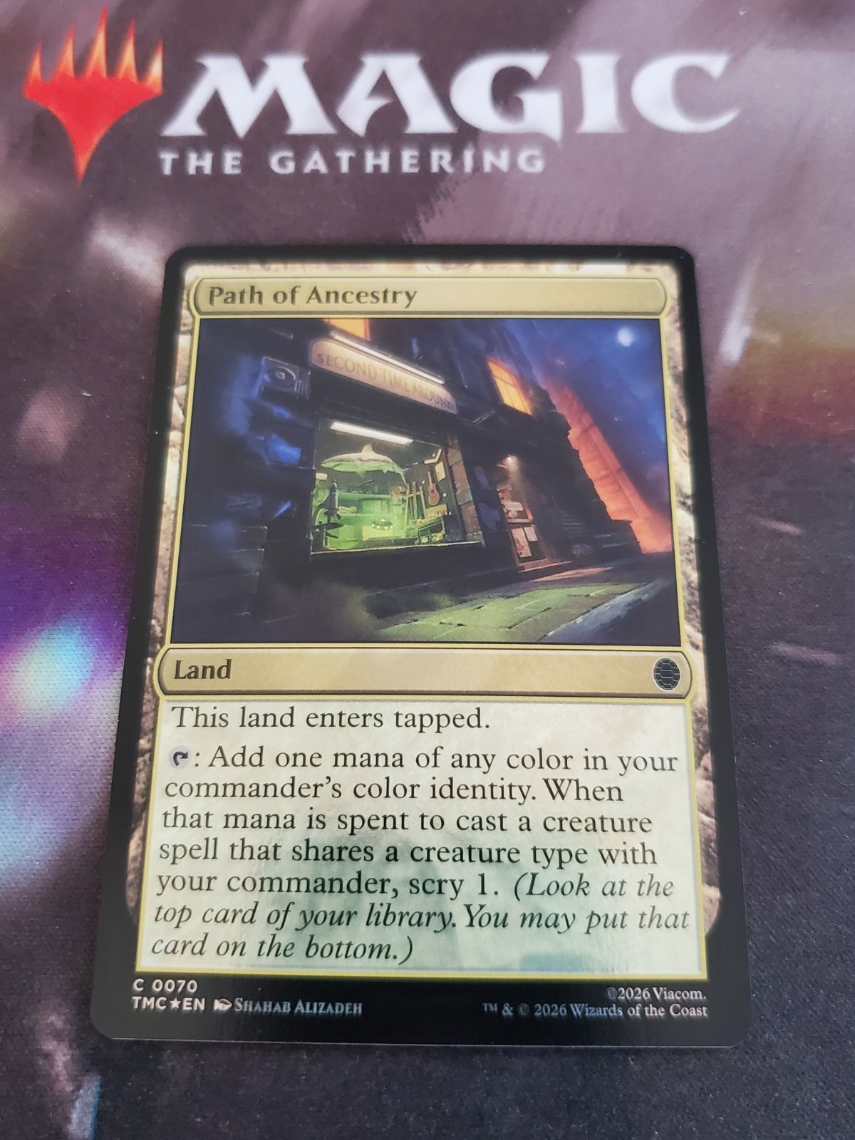 Mtg. Path of Ancestry. Surge Foil. Commander: Teenage Mutant Ninja Turtles. Nm