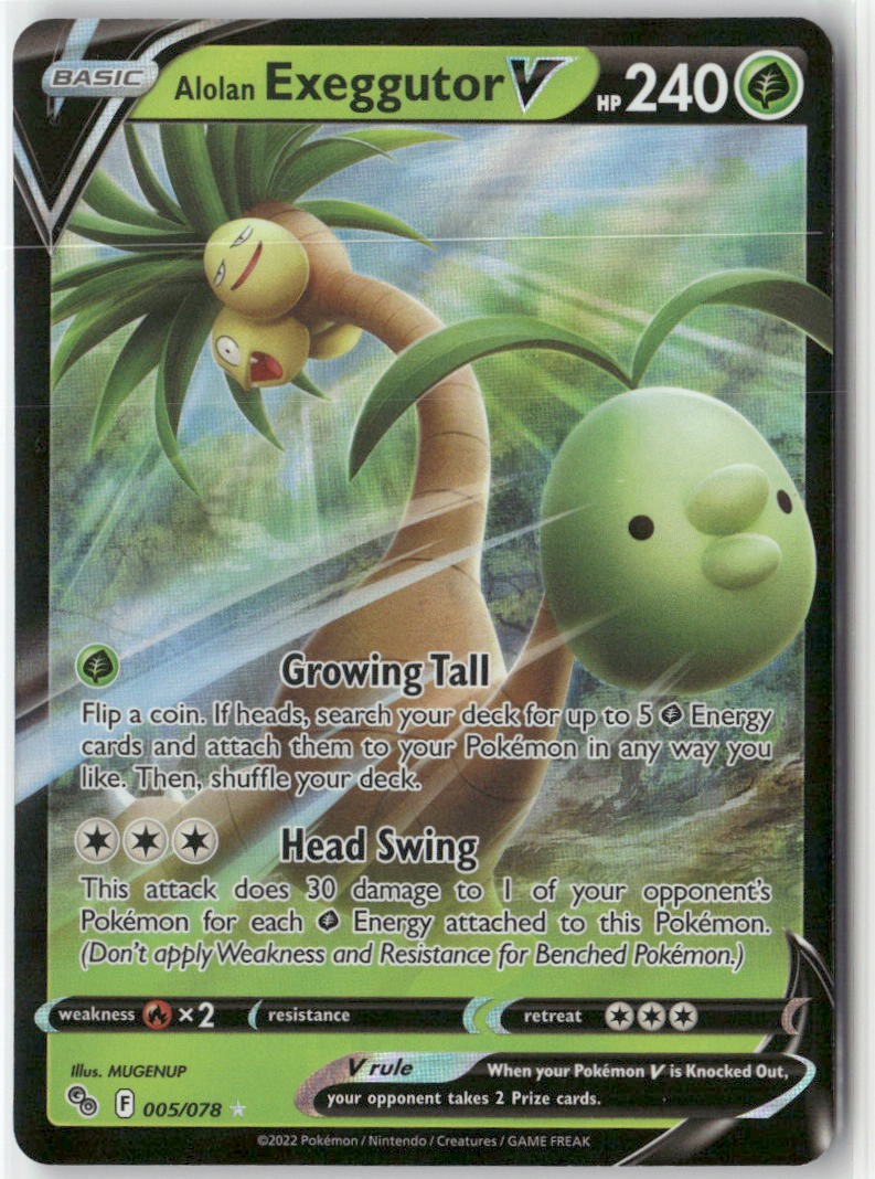 Alolan Exeggutor V 005/078 Holo V Rare Pokemon GO Pokemon Near Mint
