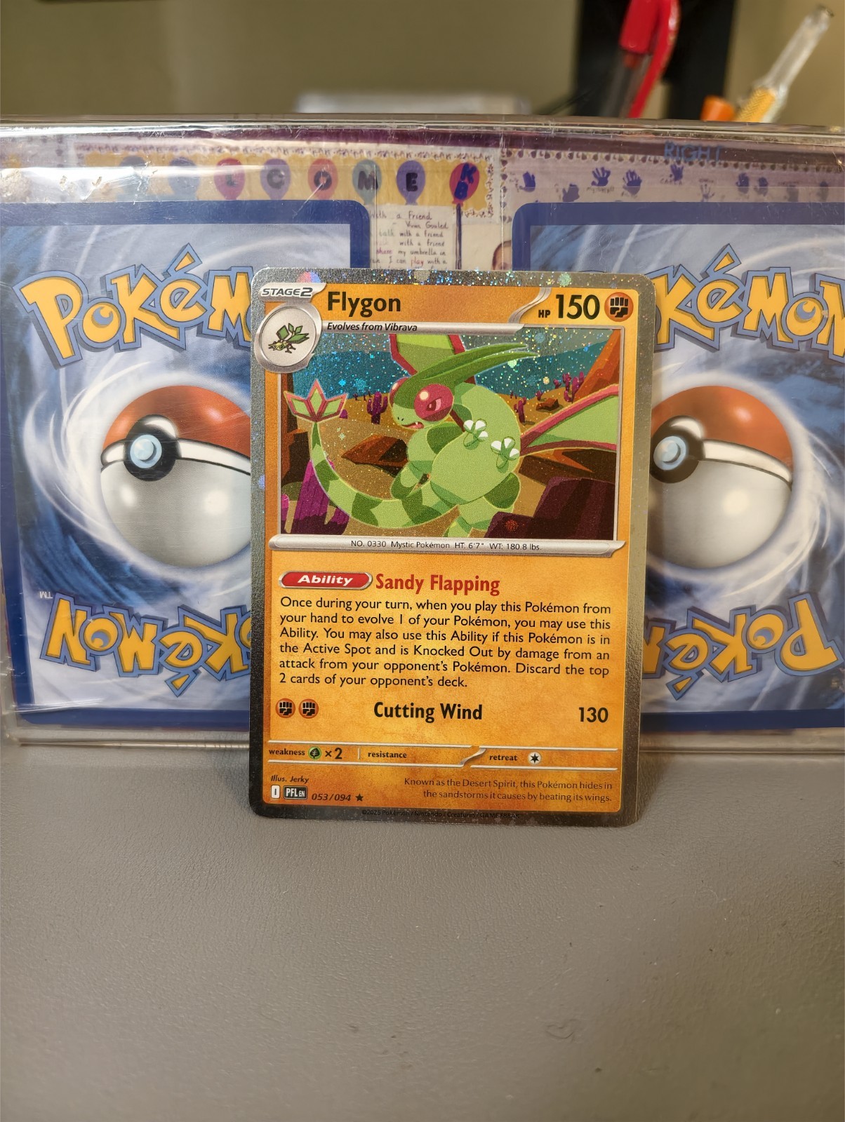 Flygon 053/094 Phantasmal Flames Blister Exclusive Cosmos Holo Promo NM