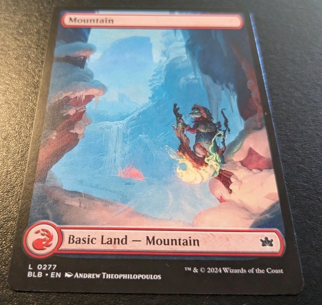 Mountain (Winter Full Art) 0277 BLB Land Bloomburrow Magic: The Gathering