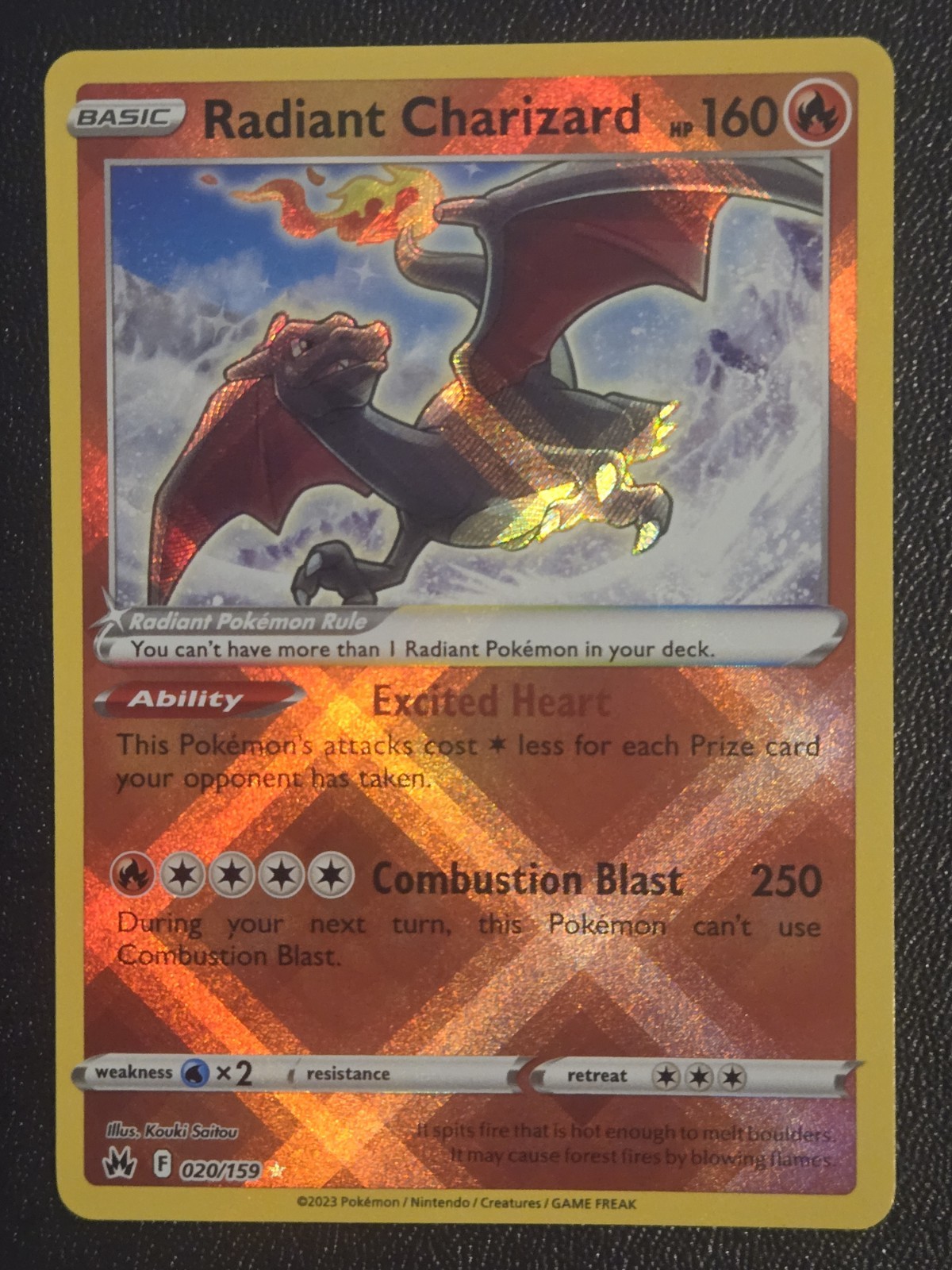 2023 Pokemon SWSH Crown Zenith Radiant Charizard #020/159