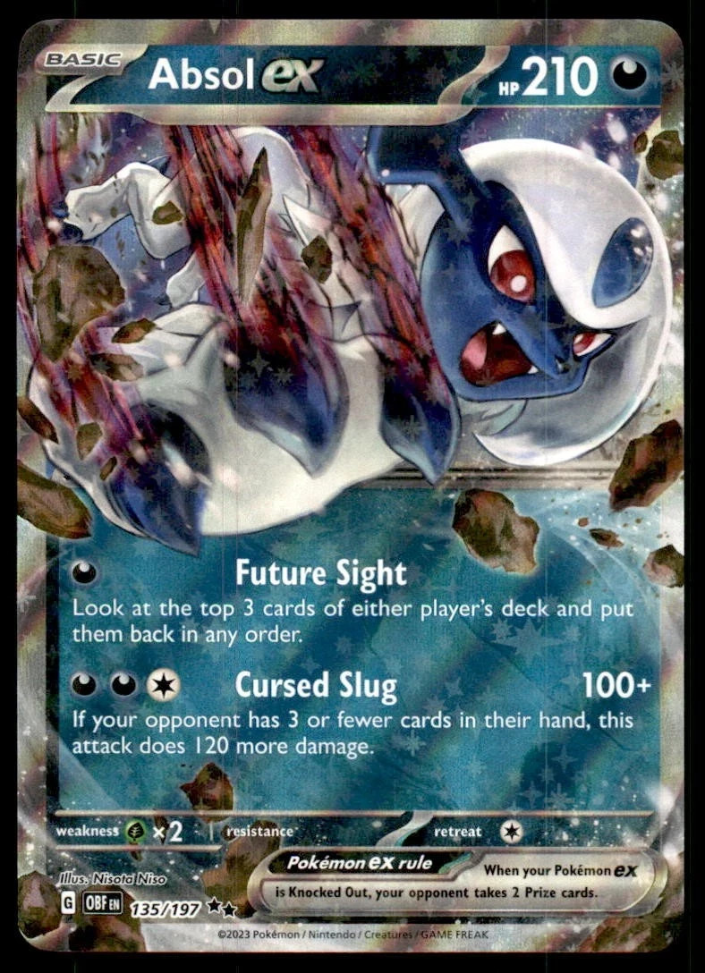 Absol ex 135/197 Double Rare Obsidian Flames Pokemon Holo Near Mint