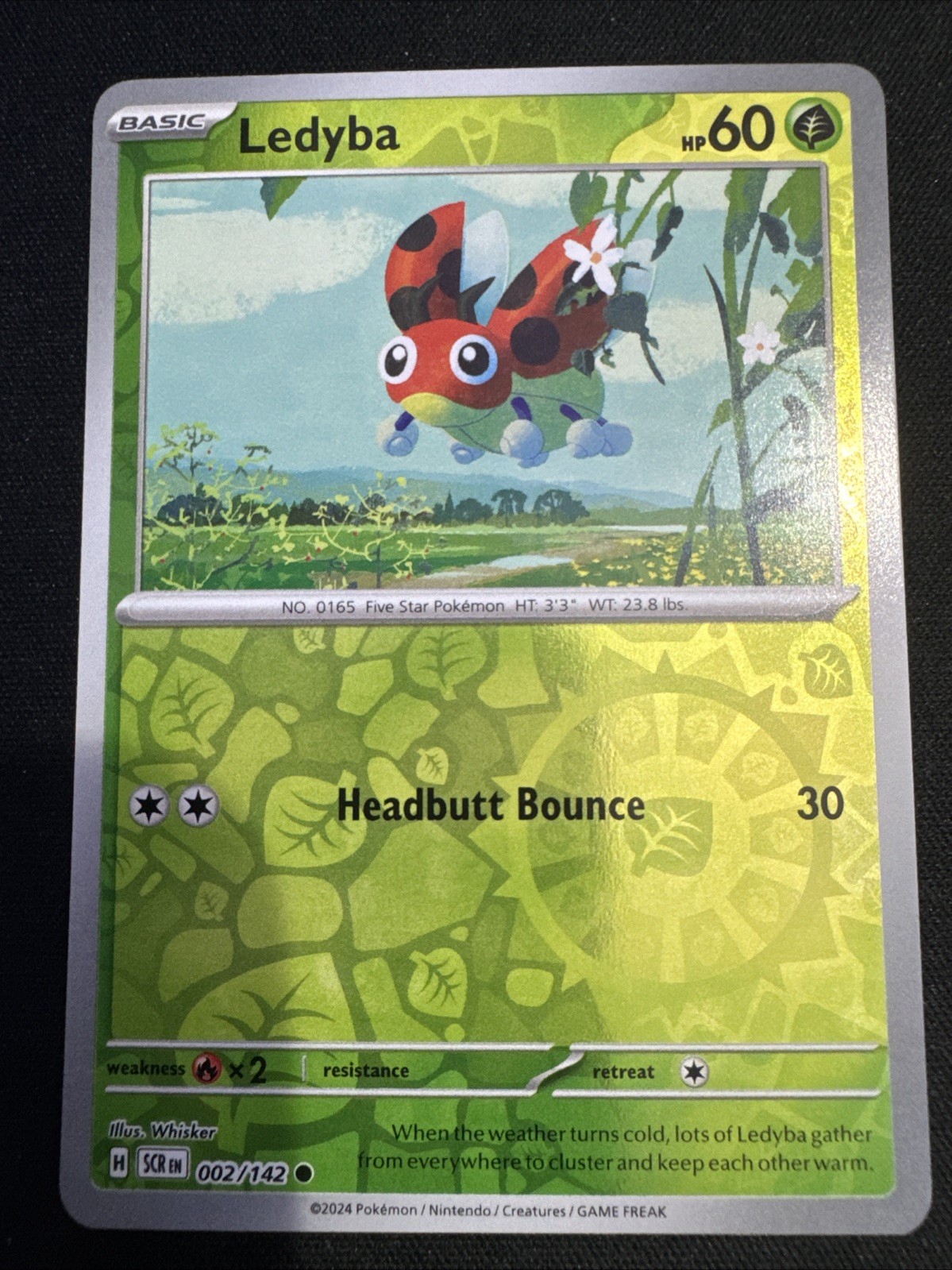 LEDYBA 2/142 COMMON STELLAR CROWN POKEMON REVERSE HOLO NEAR MINT