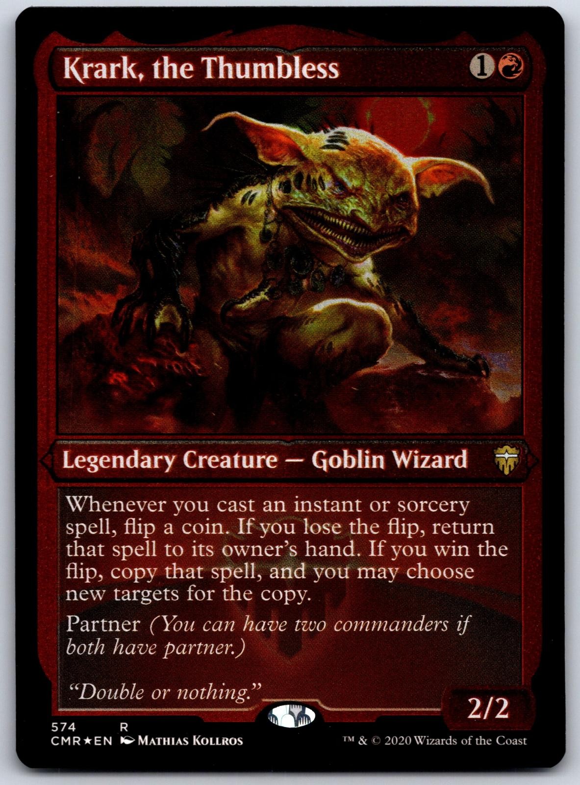 Krark, the Thumbless (Foil Etched) 574 Commander Legends Magic: The Gathering NM