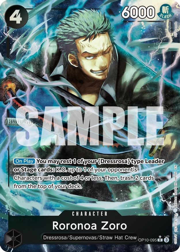 Roronoa Zoro (OP10-095/380) opcprb-02 NM FOIL- Alternate Art