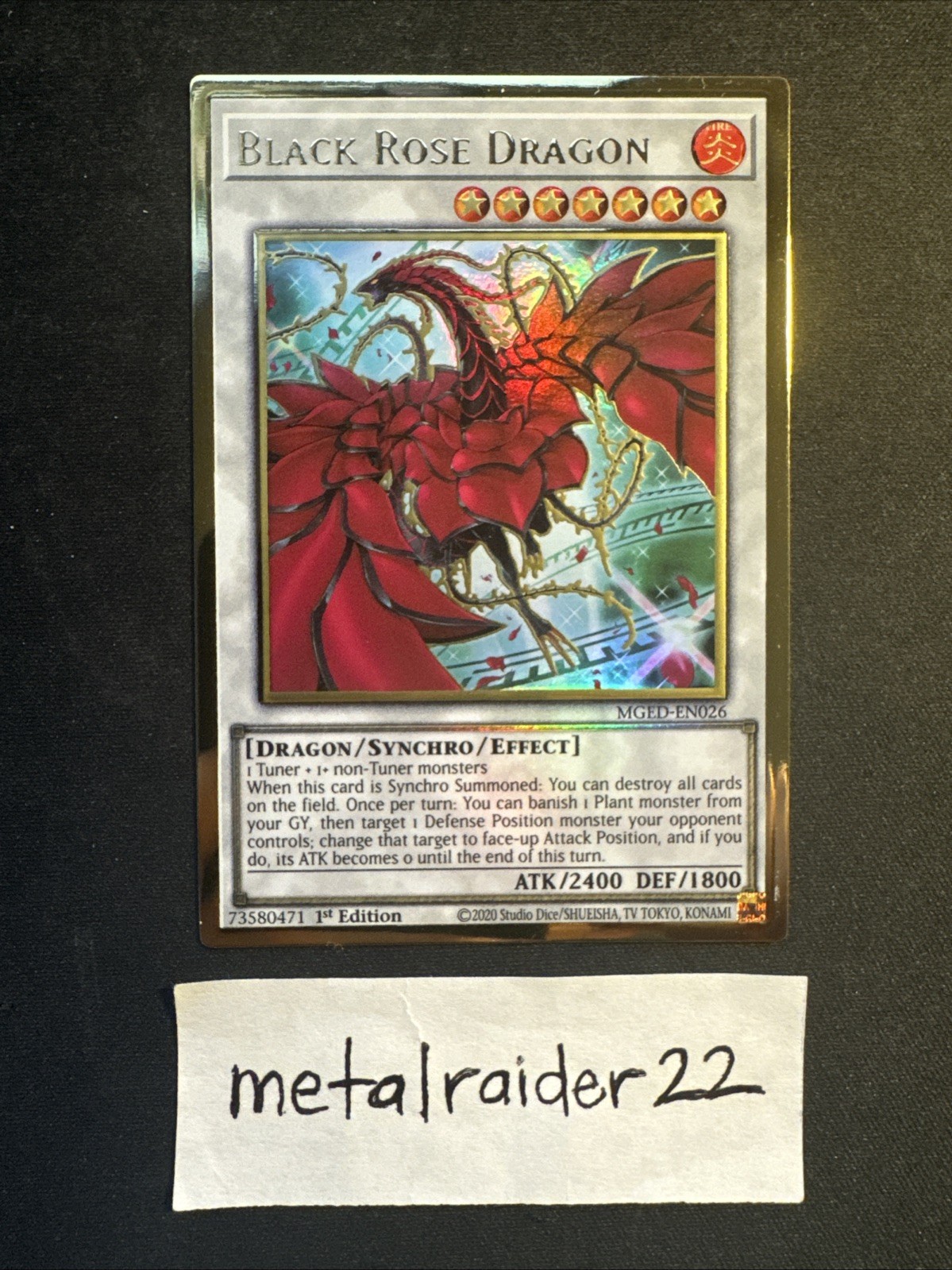 Yugioh Black Rose Dragon (Alternate Art) MGED-EN026 Near Mint 1st Edition