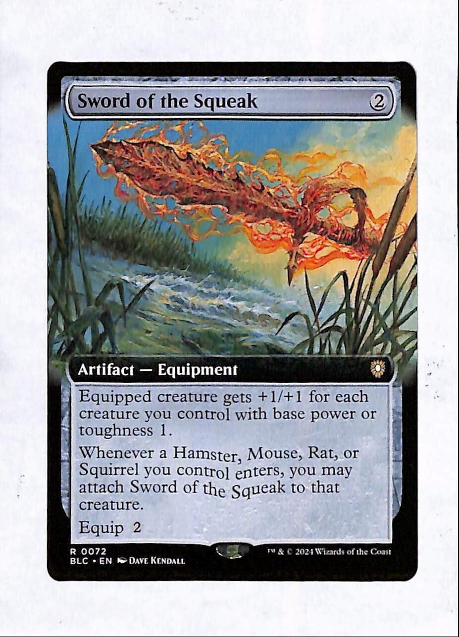 Sword of the Squeak Extended Art – BLC 0072 – NM – MTG Magic