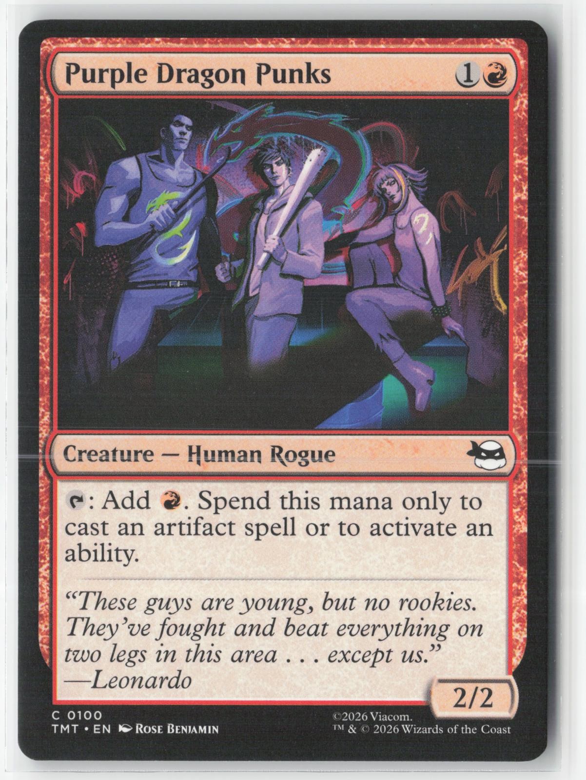 Purple Dragon Punks 0100 Teenage Mutant Ninja Turtles Magic: The Gathering NM