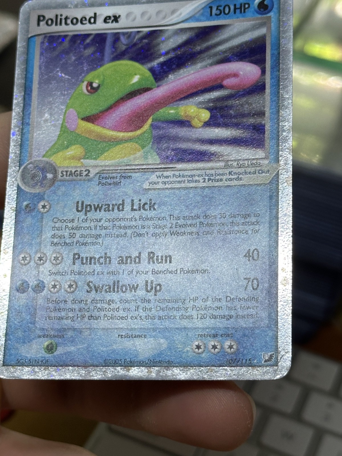 Politoed ex 107/115 EX Unseen Forces 2005 Holo Rare Pokémon Card TCG