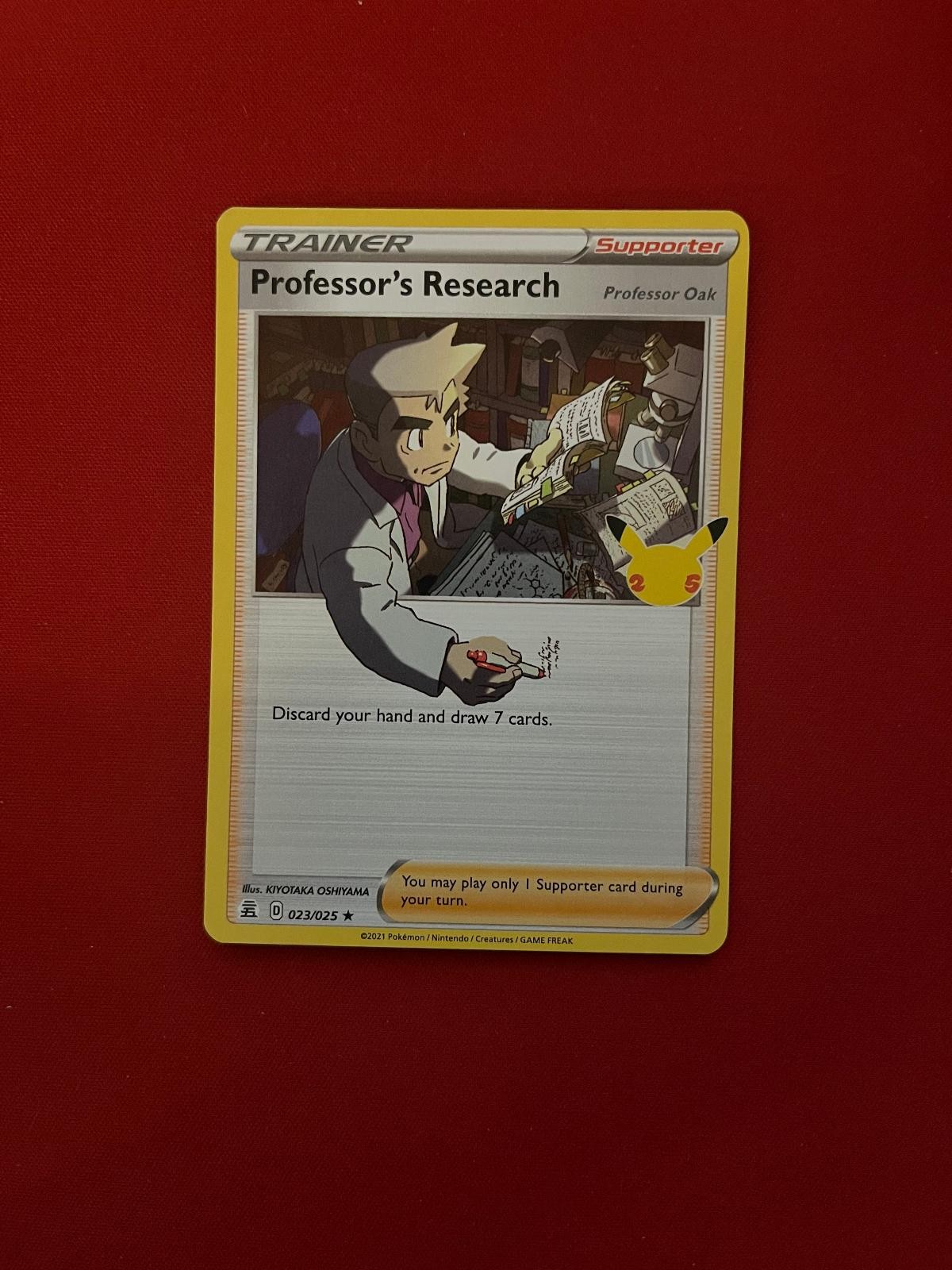 Professor’s Research (Professor Oak) 023/025 Holo Rare Celebrations Pokemon NM