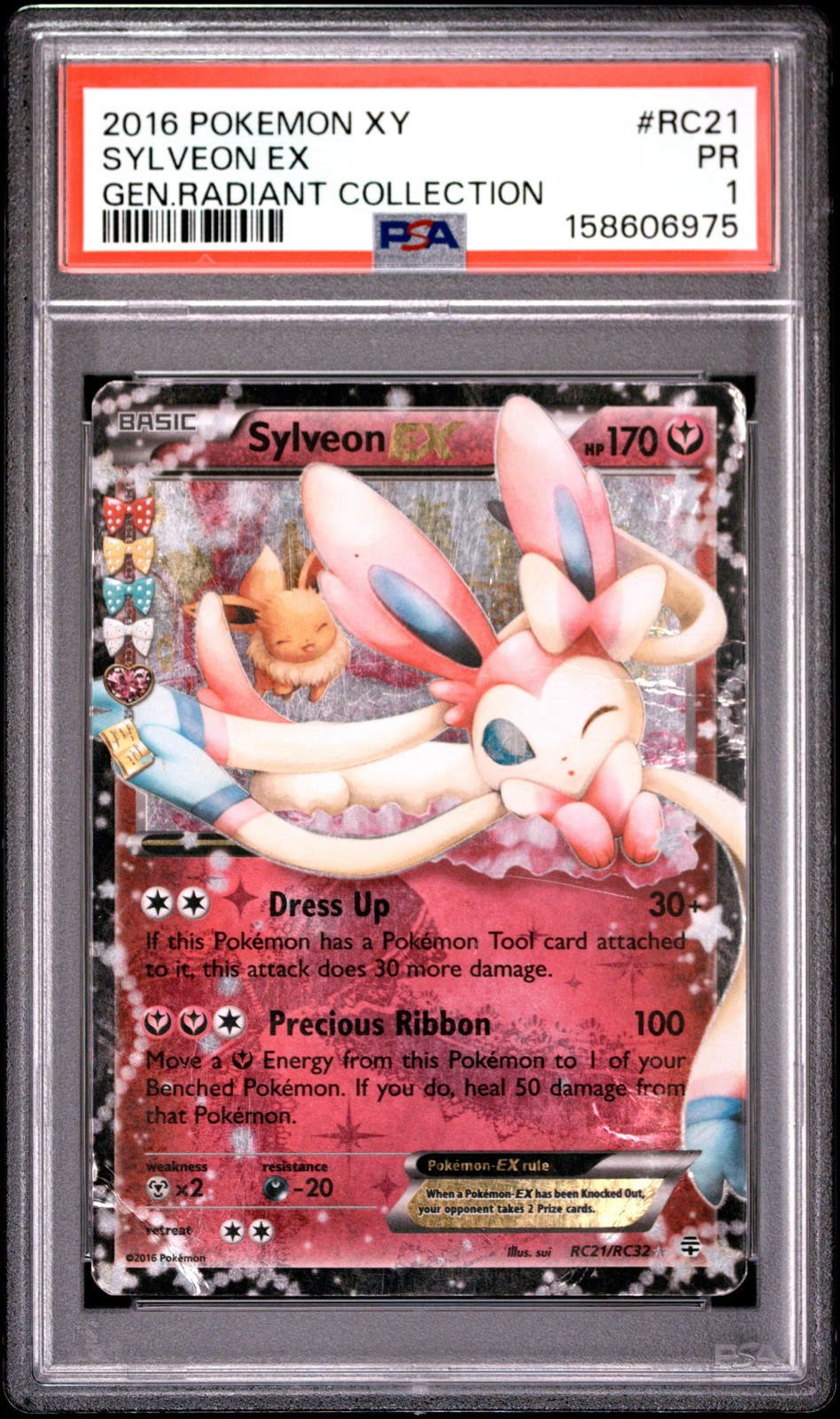 Sylveon EX PSA 1 2016 Pokemon Xy Gen Radiant Collection #RC21 POP 21