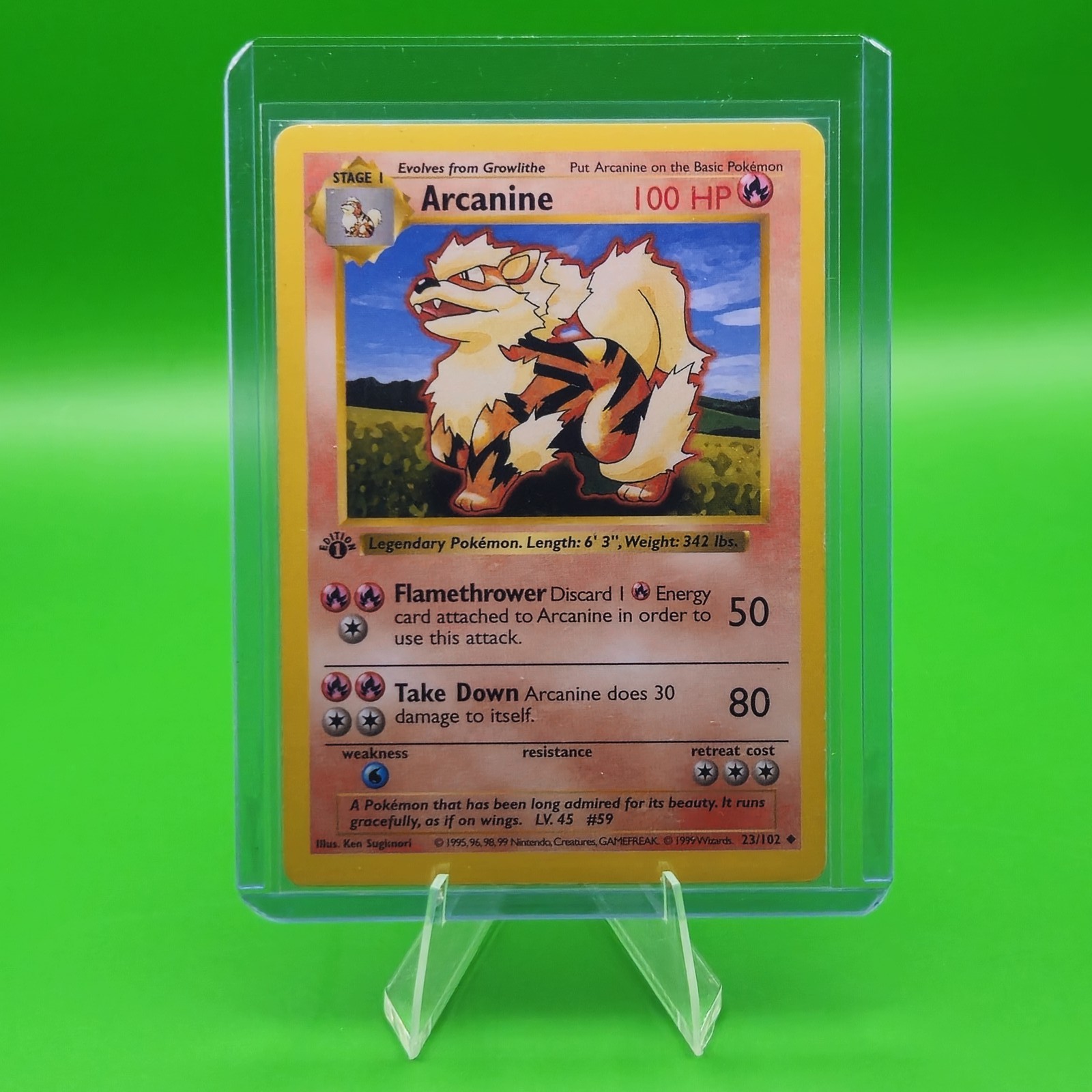 Pokémon TCG Base Set Arcanine 23/102 1st Edition Shadowless