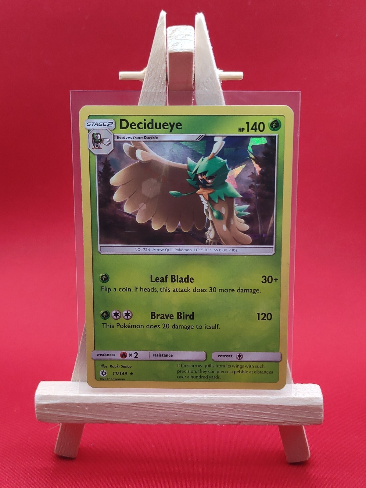 Decidueye 11/149 Sun & Moon Base Cracked Ice Holo Rare Exclusive Pokemon Card