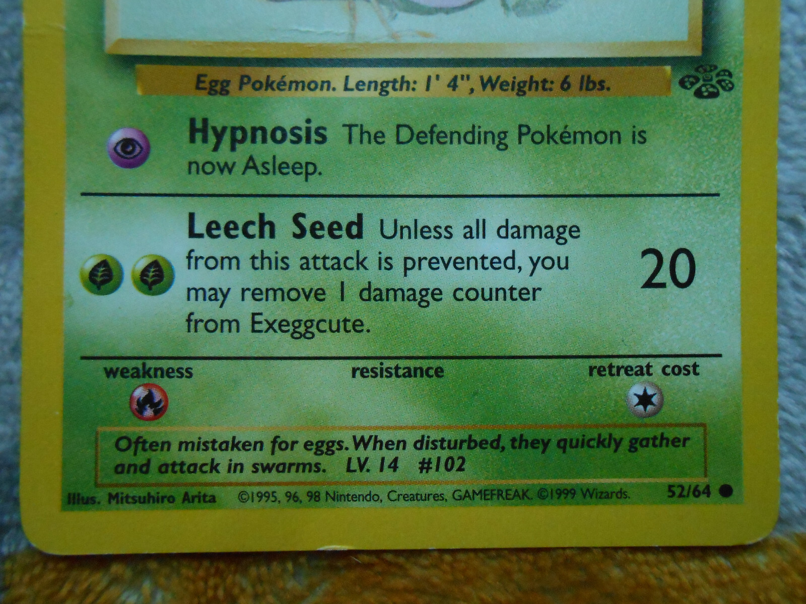 EXEGGCUTE 50 HP 52/64 – JUNGLE CARD POKEMON WIZARDS – VERY GOOD CONDITION – ENGLISH