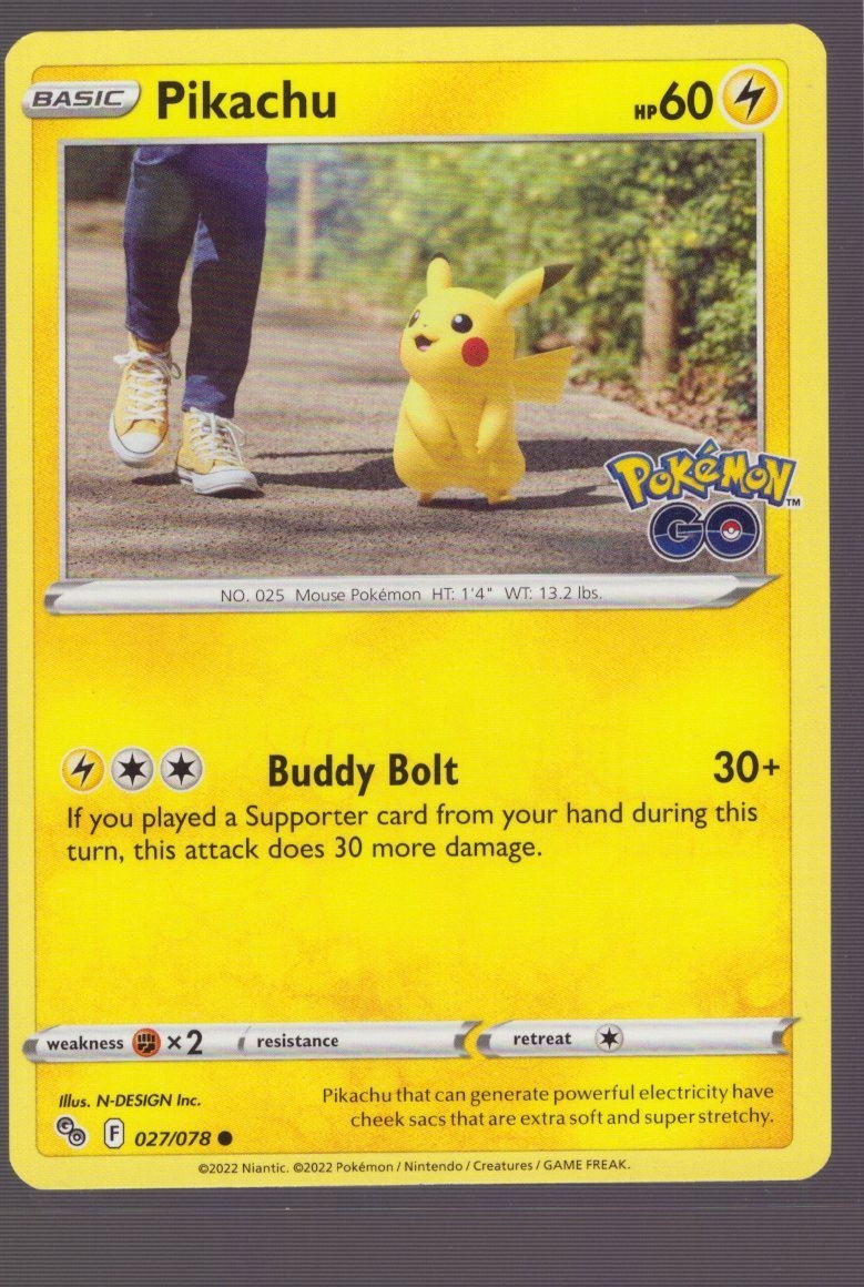 Pikachu (27) – Pokemon GO 2022 Niantic Illus. N-Design Inc. Common – Pokemon