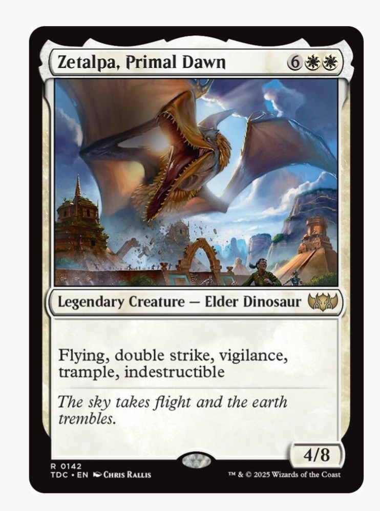 Zetalpa, Primal Dawn | MTG TDC | White Elder Dinosaur Commander EDH Rare | NM