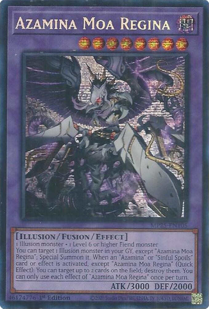 YUGIOH: 1x Azamina Moa Regina MP25-EN105 Prismatic Secret Rare 2025 Mega-Pack