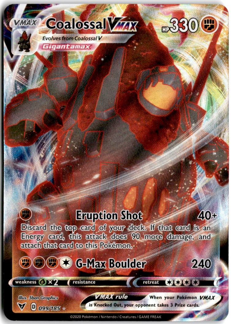 Coalossal VMAX Ultra Rare SWSH04: Vivid Voltage 099/185 NM