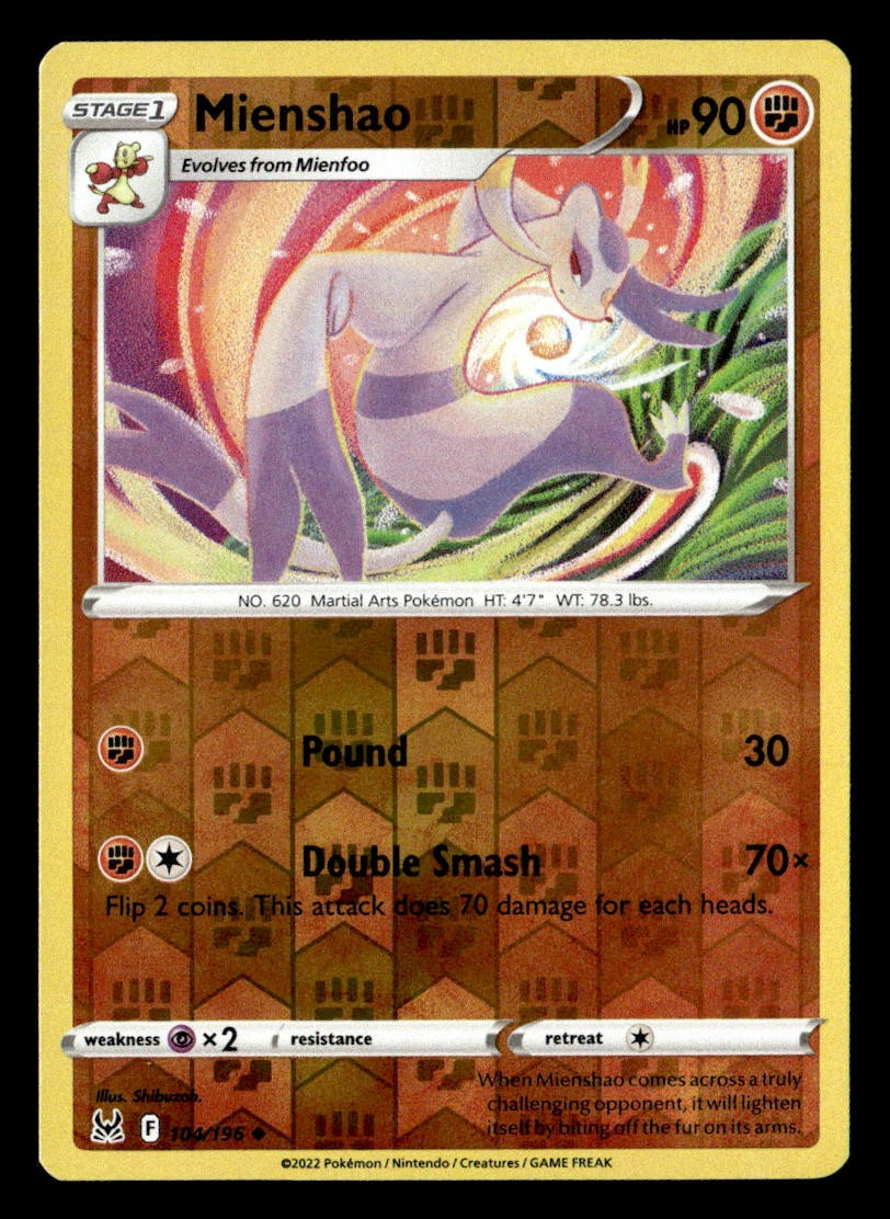 Pokemon Mienshao #104/196 tcg Near Mint or Better