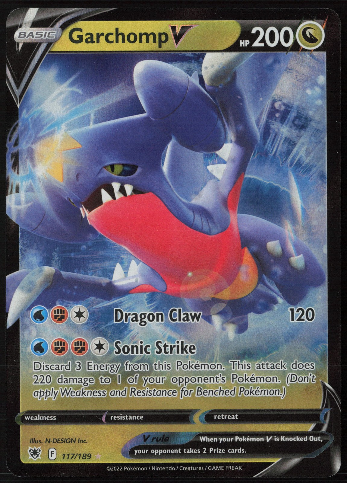 Garchomp V 117/189 SWSH10: Astral Radiance Ultra Rare Holofoil EN Pokemon NM