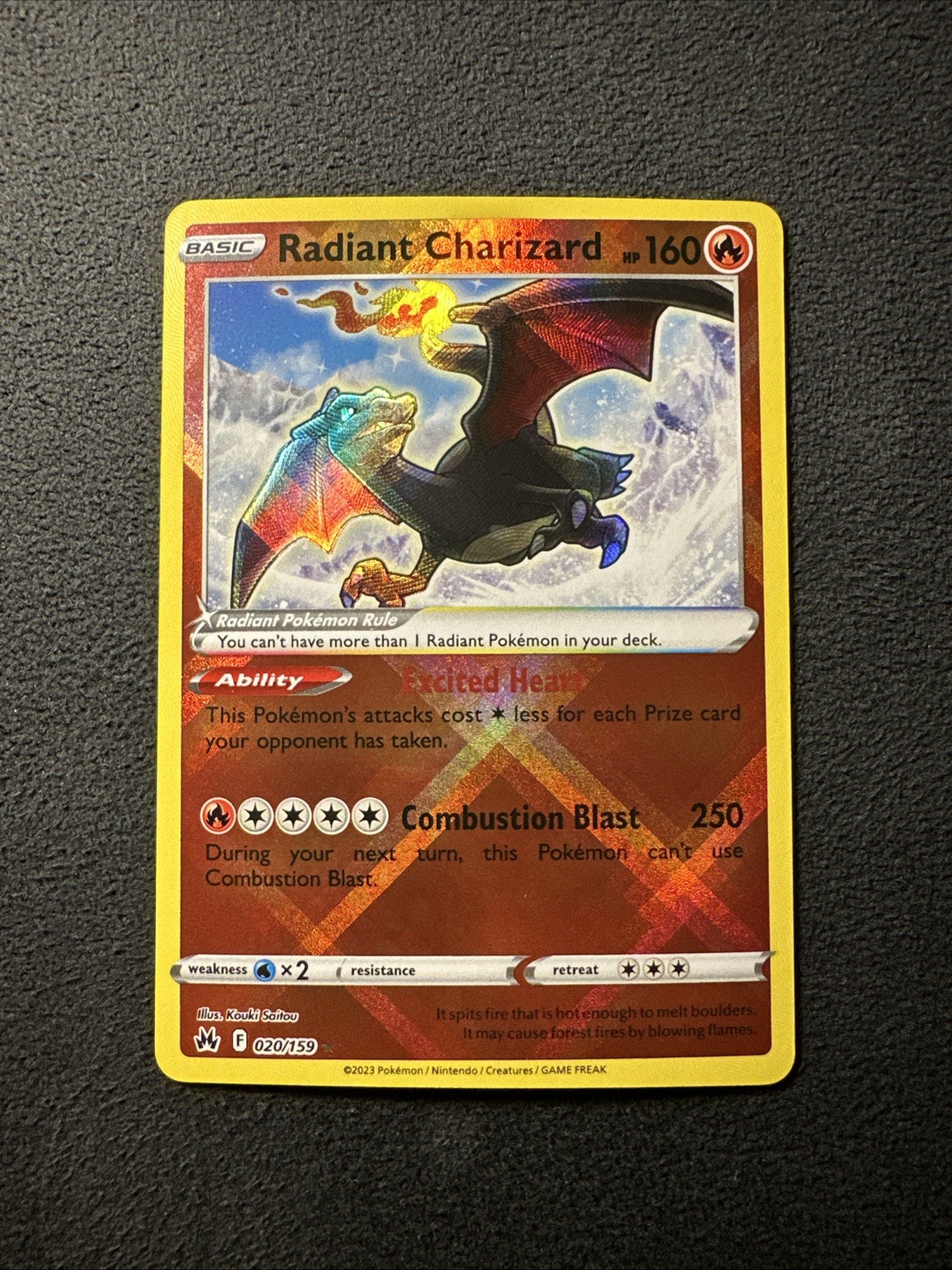 Pokemon Radiant Charizard SWSH: Crown Zenith 020/159 Card Holo