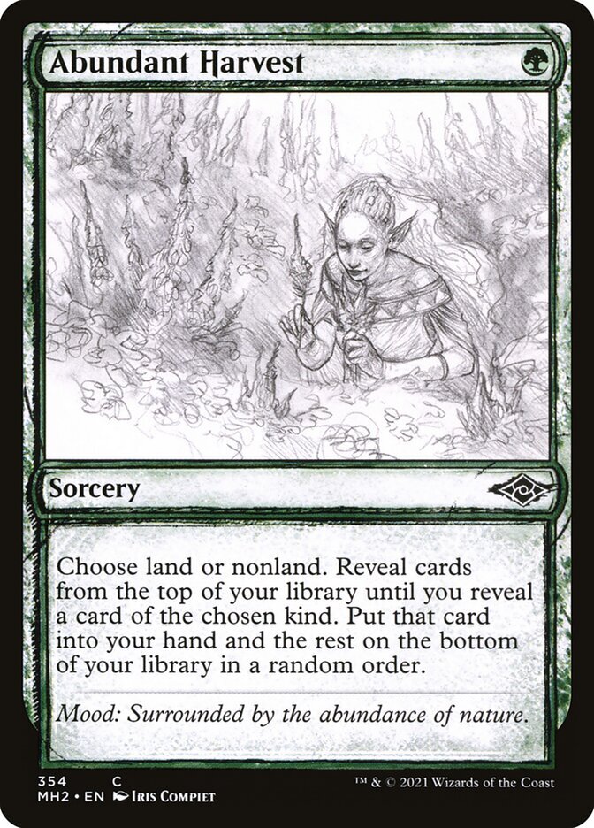 Abundant Harvest Foil (354) Sketch Art Modern Horizons 2 MH2 MTG Magic