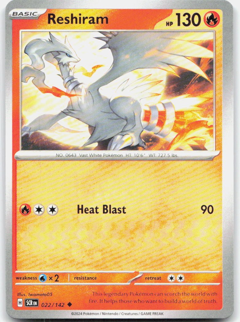 Reshiram 22/142 Uncommon Stellar Crown Pokemon Near Mint